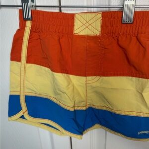 Patagonia Boys Color Block Board Shorts - Orange, Yellow, Blue